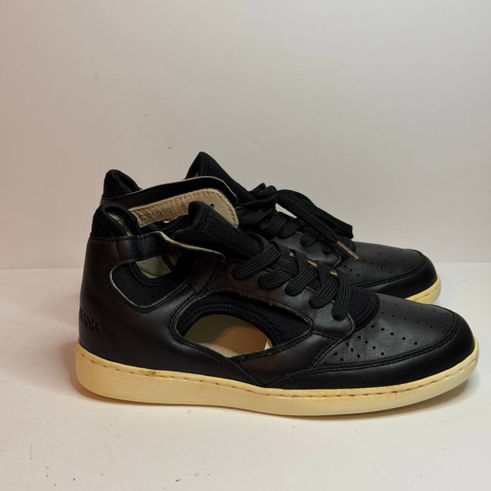 Dolce & Gabbana High-Top Black Leather Sneakers Size UK 5.5